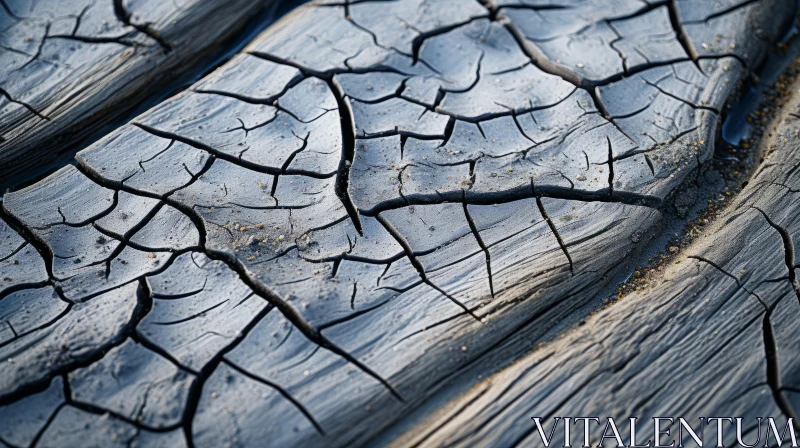 Intricate Cracks of Wood: A Glimpse into Nature's Craftsmanship AI Image