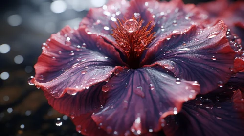 Photorealistic Hibiscus Flower with Water Drops: A Blend of Tradition and Innovation
