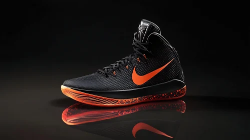 Stylish Black and Orange Sports Shoe