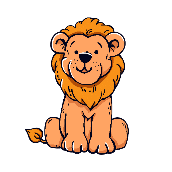 POD Design Cute Cartoon Lion T-Shirt Design