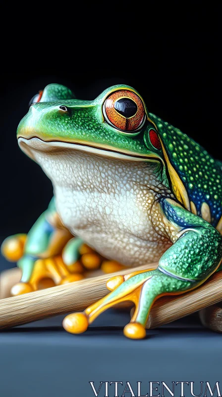 Colorful Frog Portrait AI Image