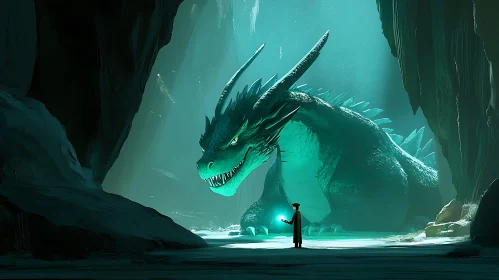 Encounter with a Dragon in Cave
