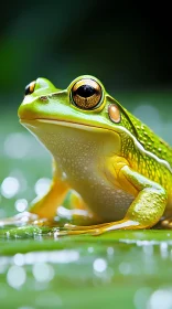 Frog on Leaf in Natural Setting