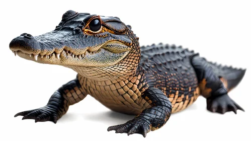 Alligator in Detailed Close-Up