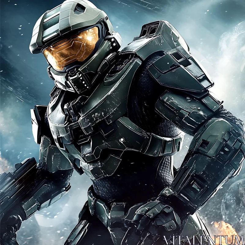 Armored Soldier Ready for Combat AI Image