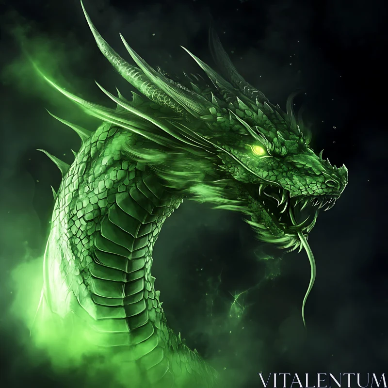 AI ART Emerald Serpent: A Dragon's Portrait