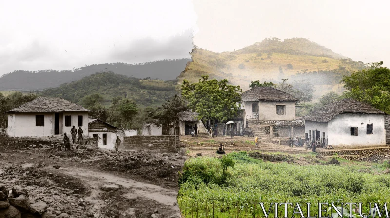 AI ART Village Through Time: A Comparative View