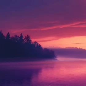 Peaceful Lake at Sunset