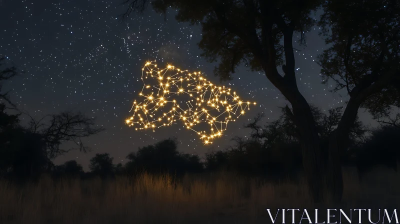 AI ART Animal Constellation in Night Sky