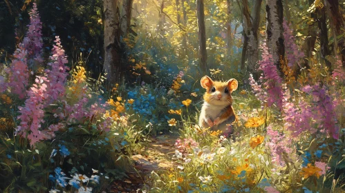 Mouse Among Wildflowers