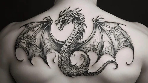 Back Tattoo with Dragon Design