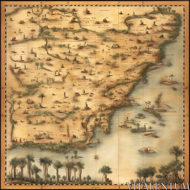 Antique Map of the World AI Image