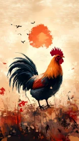 Majestic Rooster Silhouette