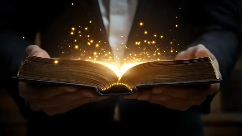 Golden Light Emanating from Open Book