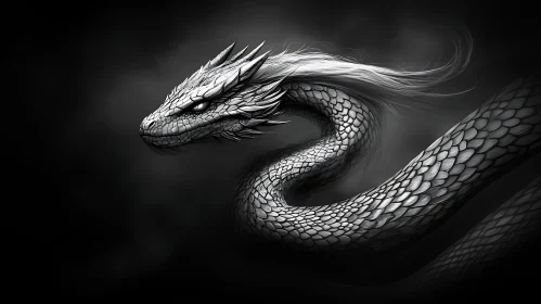 Monochrome Dragon Art