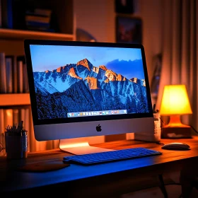 Cozy Home Workspace with a Desktop Computer