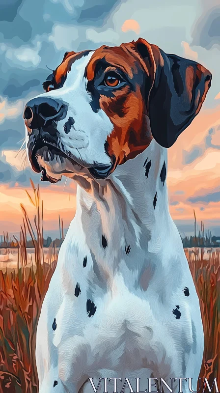 Majestic Dog in Field AI Image