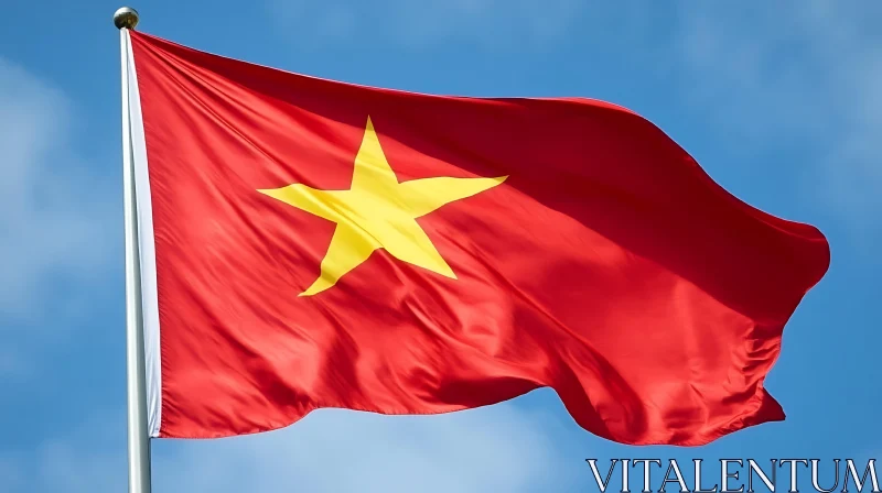 National Flag of Vietnam in Wind AI Image