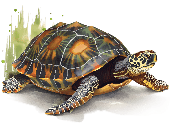 POD Design Colorful Turtle Illustration