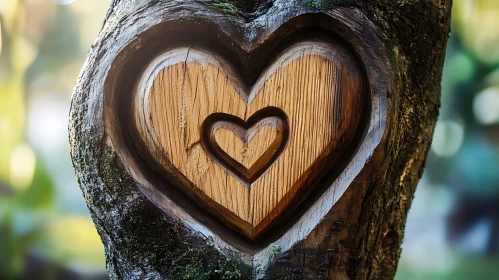 Wooden Heart in Bark