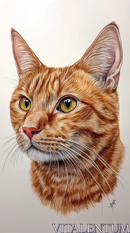 Expressive Tabby Cat Portrait AI Image