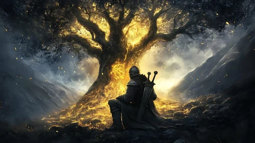 Warrior at the Glowing Tree