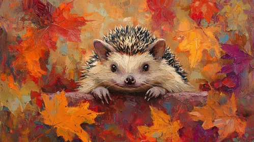 Charming Fall Hedgehog Illustration