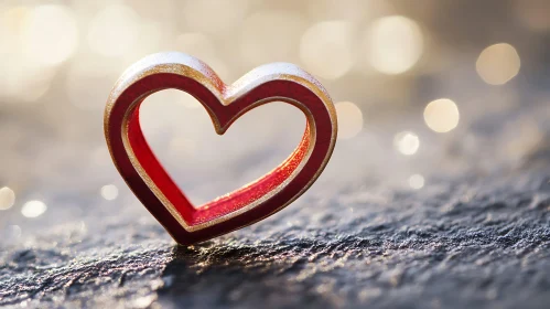 Red and Gold Heart with Bokeh