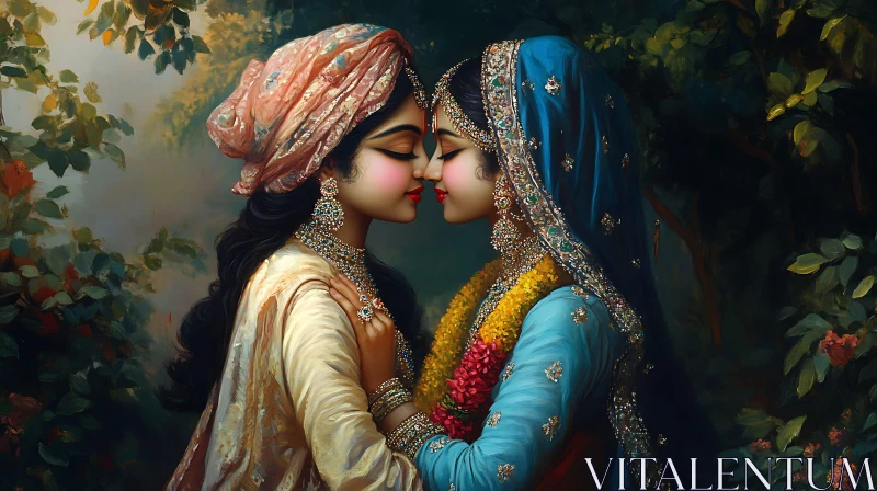 Love in Traditional Indian Attire AI Image