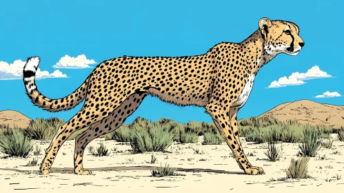 Poised Cheetah in Nature
