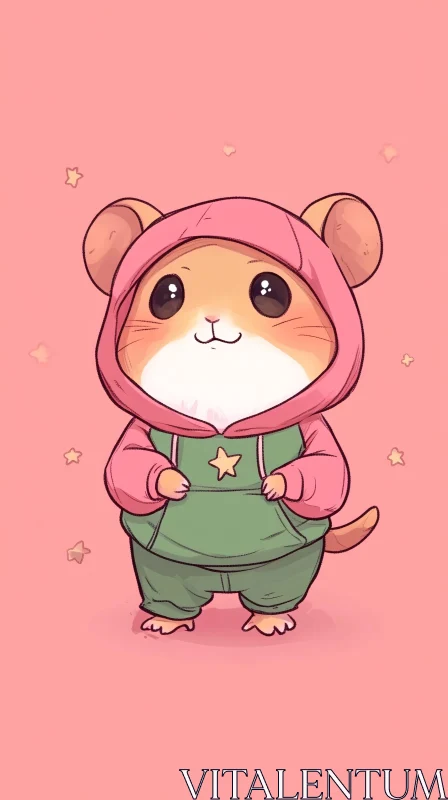 AI ART Cute Hamster Illustration