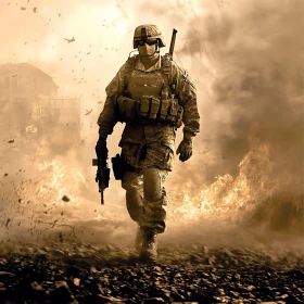 Warrior Amidst Flames