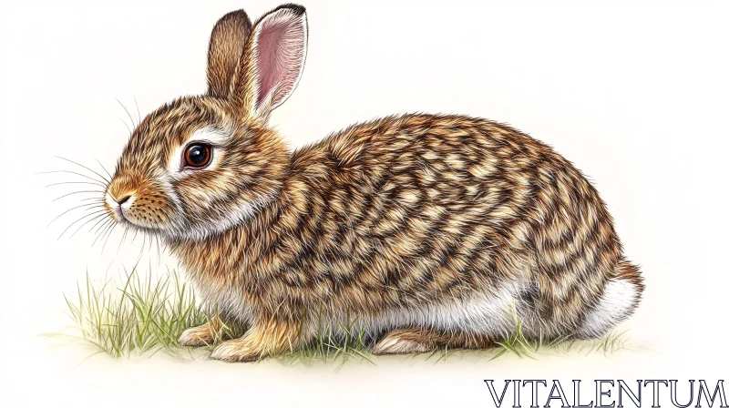 AI ART Detailed Rabbit Artwork on Grass