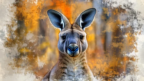Kangaroo in Artistic Autumn