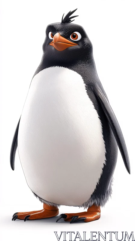 Animated Penguin with Expressive Eyes AI Image