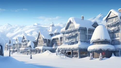 Snowy Winter Village - A Photorealistic Render with Charming Characters