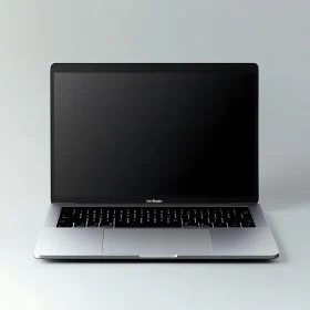 Minimalist Silver Laptop Front View