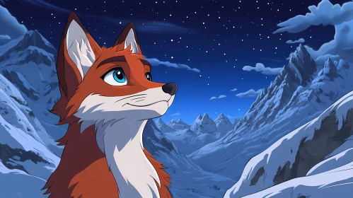 Fox under the Night Sky