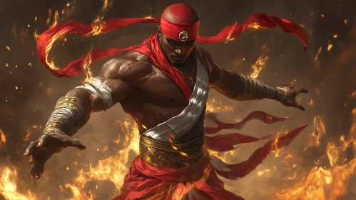 Warrior in Fire Digital Art