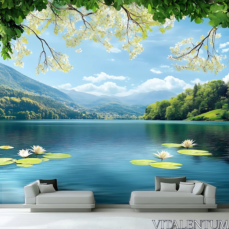 AI ART Serene Mountain Lake