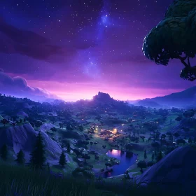 Starry Night Over Serene Valley