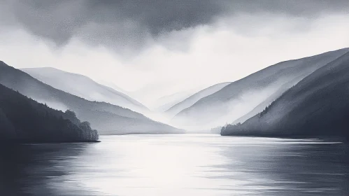 Tranquil Grey Palette Landscape