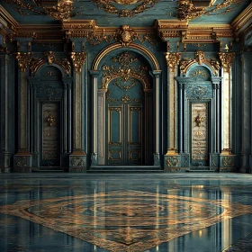 Opulent Gold and Teal Palace Hall