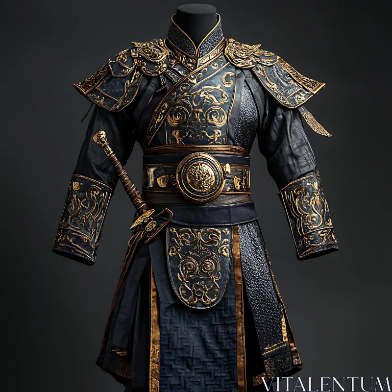 AI ART Ornate Warrior Costume with Intricate Design