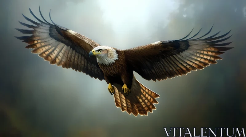 AI ART Powerful Eagle in Flight