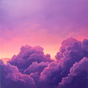Pink Sky with Clouds