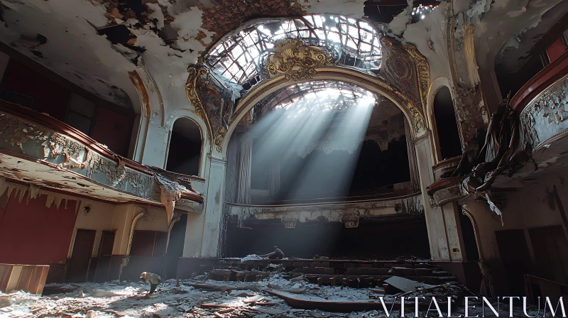 AI ART Ruins of Grandeur: Theater's Decline