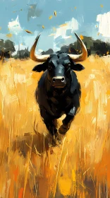 Bull in Motion
