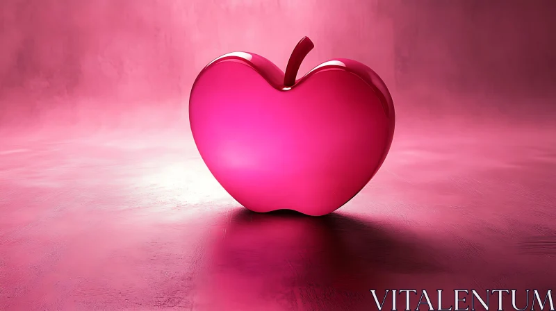 AI ART Heart Shaped Object on Pink Background