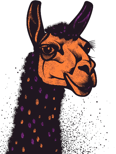 POD Design Colorful Llama Illustration T-Shirt Design